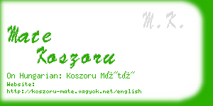 mate koszoru business card